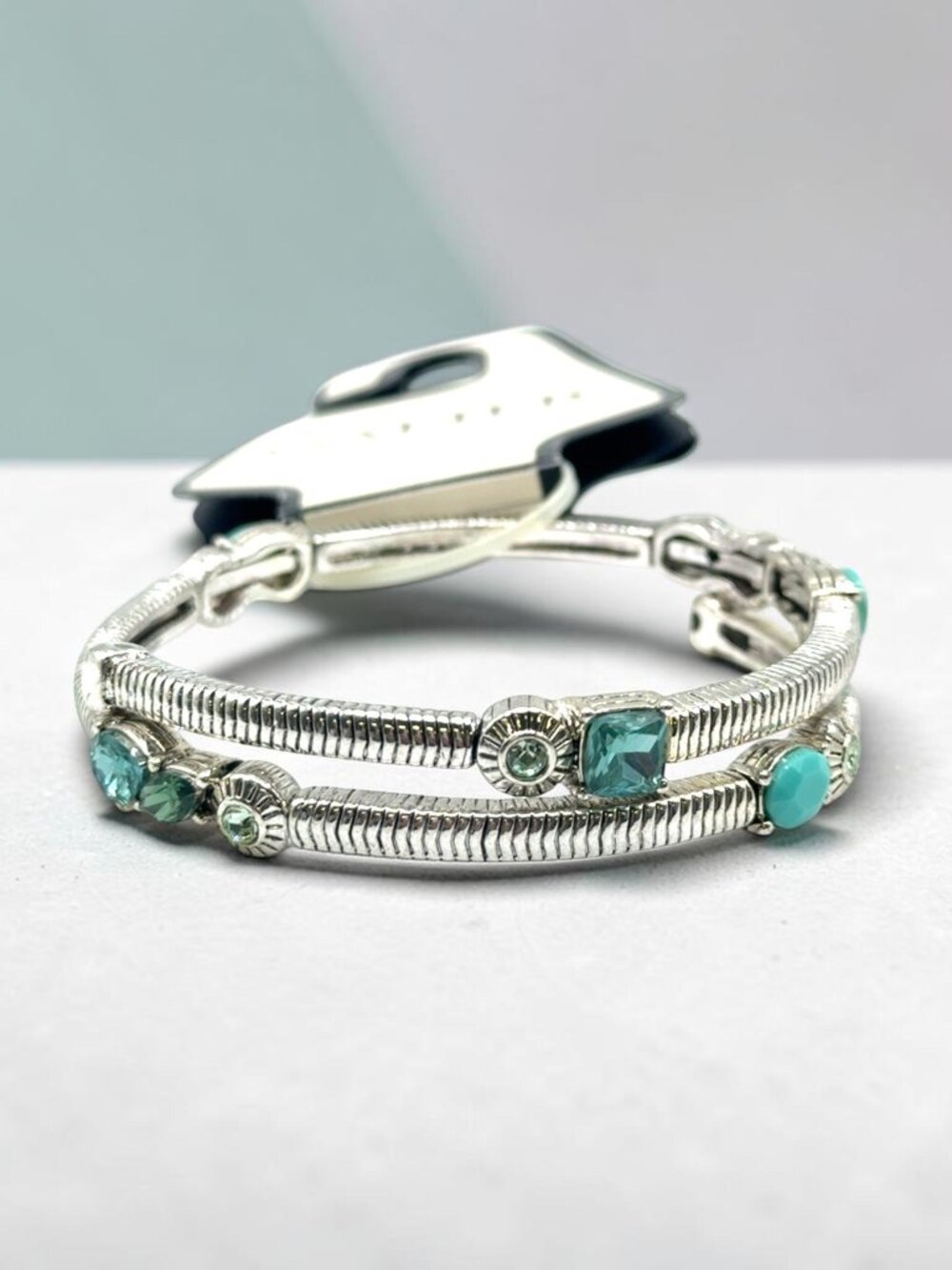 Napier Silver-Tone Turquoise Wrap Bracelet